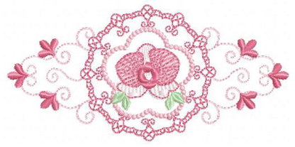 Phalaenopsis moth Orchid Flower embroidery designs - Wreath machine embroidery pattern - Girl Kitchen Tea Towel file - Instant download pes