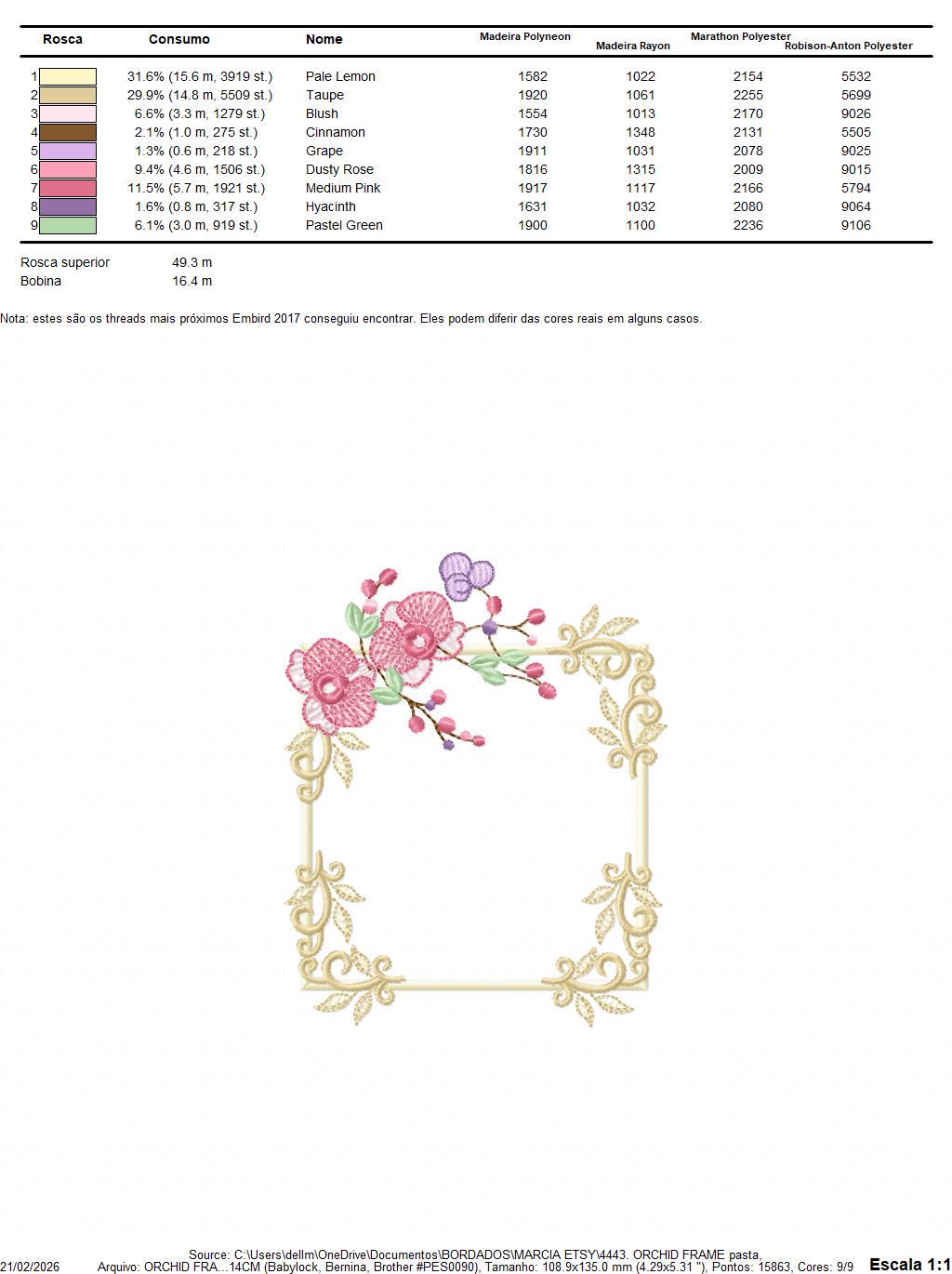 Orchid Flower Frame embroidery designs - Phalaenopsis moth Wreath machine embroidery pattern - Kitchen Tea Towel file - Instant download pes
