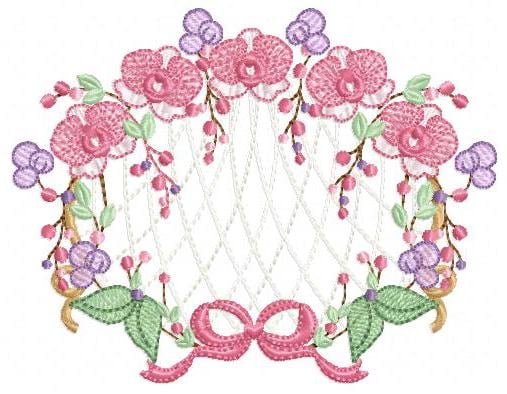 Orchid Flower Frame embroidery designs - Moth phalaenopsis machine embroidery pattern - Kitchen Tea Towel file - Instant digital download