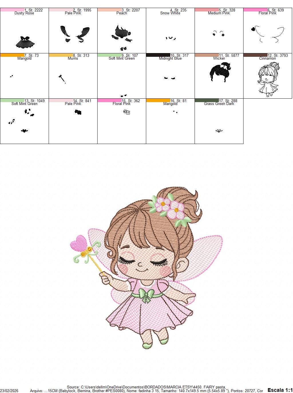 Fairy with flowers embroidery designs - Baby girl with wings and wand machine embroidery pattern - Garden Pixie file - Instant Download pes