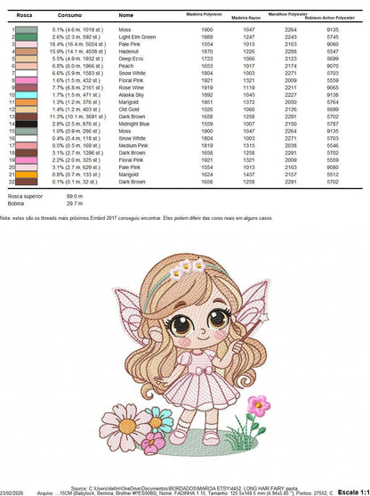 Fairy with flowers embroidery designs - Baby girl with wings and wand machine embroidery pattern - Garden Pixie file - Instant Download pes