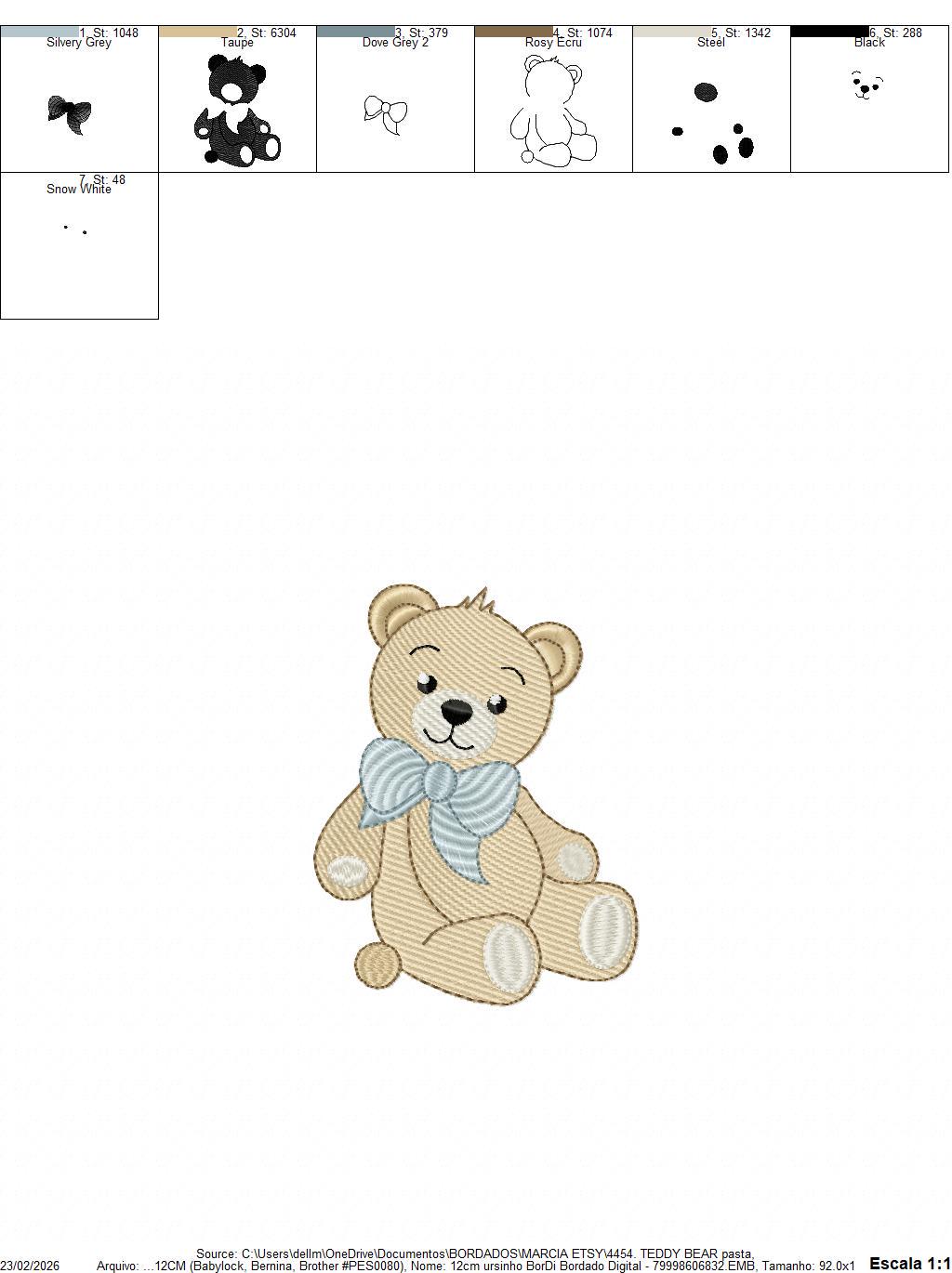 Teddy Bear embroidery designs - Baby boy toy machine embroidery pattern - Cute Bear with bow tie file - Instant digital download pes jef dst