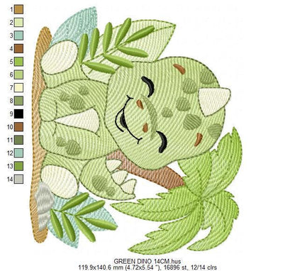 Dinosaur embroidery designs - Dino with butterflies machine embroidery pattern - Tyrannosaurus Baby boy file - instant digital download pes