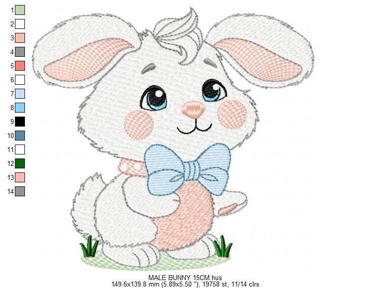 Male Bunny embroidery design - Rabbit with mushrooms with laurel frame machine embroidery pattern - Woodland animal file - instant download