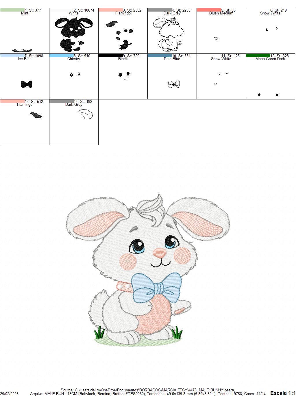 Male Bunny embroidery design - Rabbit with mushrooms with laurel frame machine embroidery pattern - Woodland animal file - instant download