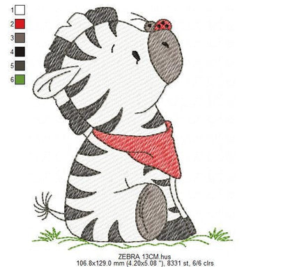 Zebra embroidery designs - Animal embroidery design machine embroidery pattern - Safari embroidery file - instant digital download pes jef