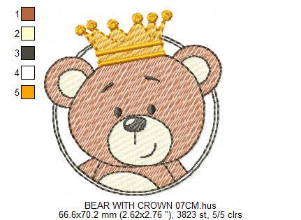Teddy Bear embroidery designs - Baby boy toy machine embroidery pattern - Cute Bear with bow tie file - Instant digital download pes jef dst