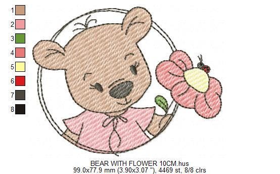 Teddy Bear embroidery designs - Baby boy toy machine embroidery pattern - Cute Bear with bow tie file - Instant digital download pes jef dst