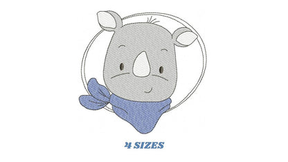 Rhino embroidery designs - Animal embroidery design machine embroidery pattern - baby boy embroidery file - girl embroidery download pes jef