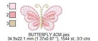 Mini Butterfly embroidery design - Delicate small butterfly machine embroidery pattern - Mini embroidery file - Instant digital download pes