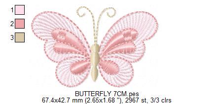 Mini Butterfly embroidery design - Delicate small butterfly machine embroidery pattern - Mini embroidery file - Instant digital download pes