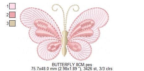 Mini Butterfly embroidery design - Delicate small butterfly machine embroidery pattern - Mini embroidery file - Instant digital download pes