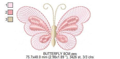 Mini Butterfly embroidery design - Delicate small butterfly machine embroidery pattern - Mini embroidery file - Instant digital download pes