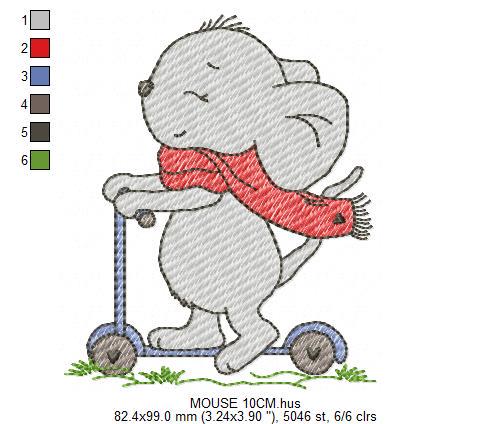Mouse embroidery designs - Baby boy mouse with diaper machine embroidery pattern - Cute sweet delicate mouse - Instant download digital pes