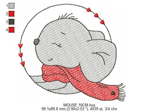 Mouse embroidery designs - Baby boy mouse with diaper machine embroidery pattern - Cute sweet delicate mouse - Instant download digital pes