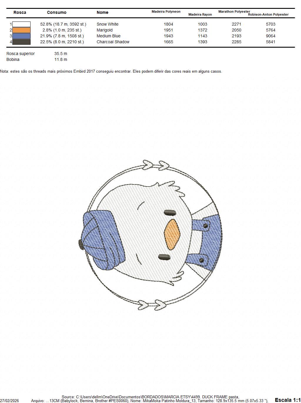 Duck with cap embroidery design - Lake water animal with clothes machine embroidery pattern - Baby boy file - Instant digital download pes