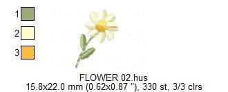 Little Flowers embroidery design - Tulip and daisies machine embroidery pattern - Kitchen Tea towel divider - Instant digital download pes