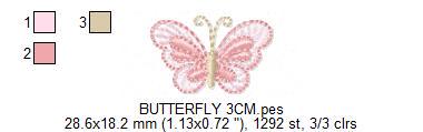 Mini Butterfly embroidery design - Delicate small butterfly machine embroidery pattern - Mini embroidery file - Instant digital download pes
