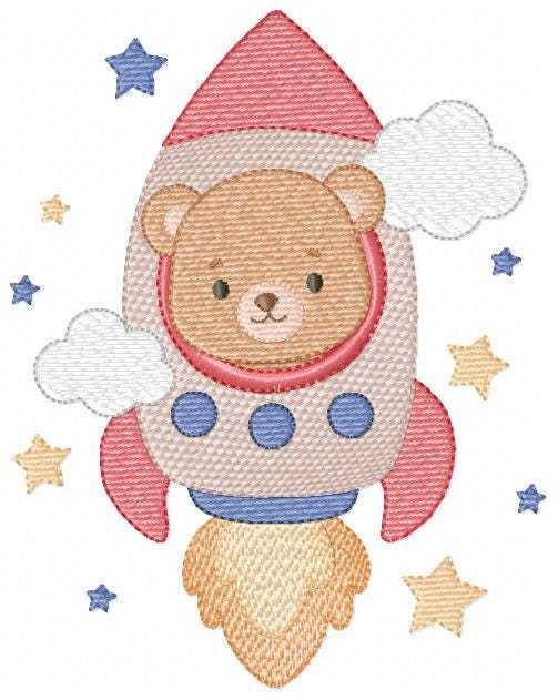 Space Rocket embroidery designs - Rocket with stars machine embroidery pattern - Baby Boy file - Instant digital download pes jef dst (Copy) Marcia Embroidery