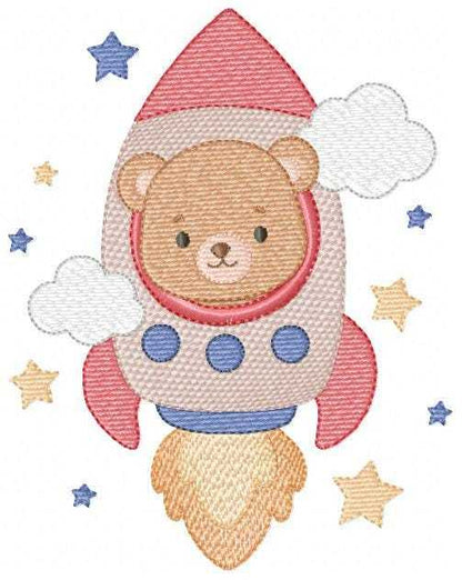 Space Rocket embroidery designs - Rocket with stars machine embroidery pattern - Baby Boy file - Instant digital download pes jef dst (Copy) Marcia Embroidery