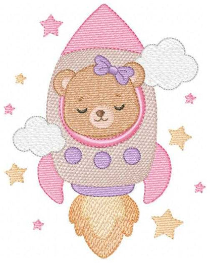 Space Rocket embroidery designs - Rocket with stars machine embroidery pattern - Baby Boy file - Instant digital download pes jef dst (Copy) Marcia Embroidery