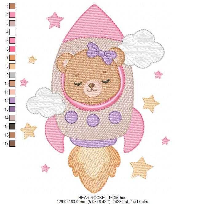 Space Rocket embroidery designs - Rocket with stars machine embroidery pattern - Baby Boy file - Instant digital download pes jef dst (Copy) Marcia Embroidery