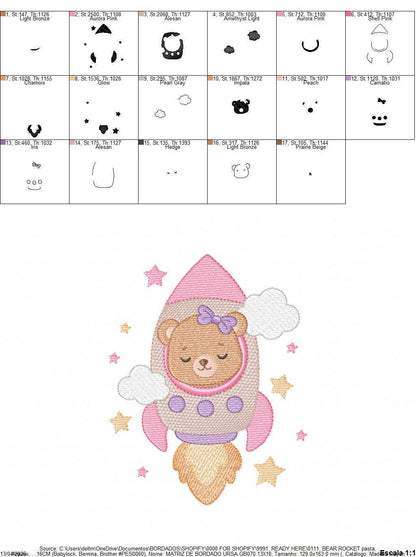 Space Rocket embroidery designs - Rocket with stars machine embroidery pattern - Baby Boy file - Instant digital download pes jef dst (Copy) Marcia Embroidery