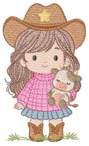 Cowgirl embroidery designs - Cowboy embroidery design machine embroidery pattern - Baby girl embroidery file - Farm cowboy hat wrangler (Copy) Marcia Embroidery