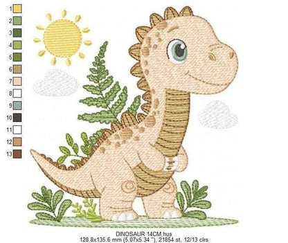 Dinosaur embroidery designs - Dino embroidery design machine embroidery pattern - instant download - Tyrannosaurus embroidery file T rex pes (Copy) Marcia Embroidery