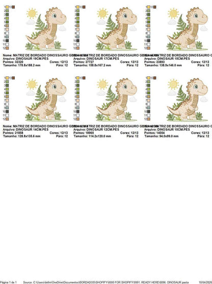 Dinosaur embroidery designs - Dino embroidery design machine embroidery pattern - instant download - Tyrannosaurus embroidery file T rex pes (Copy) Marcia Embroidery
