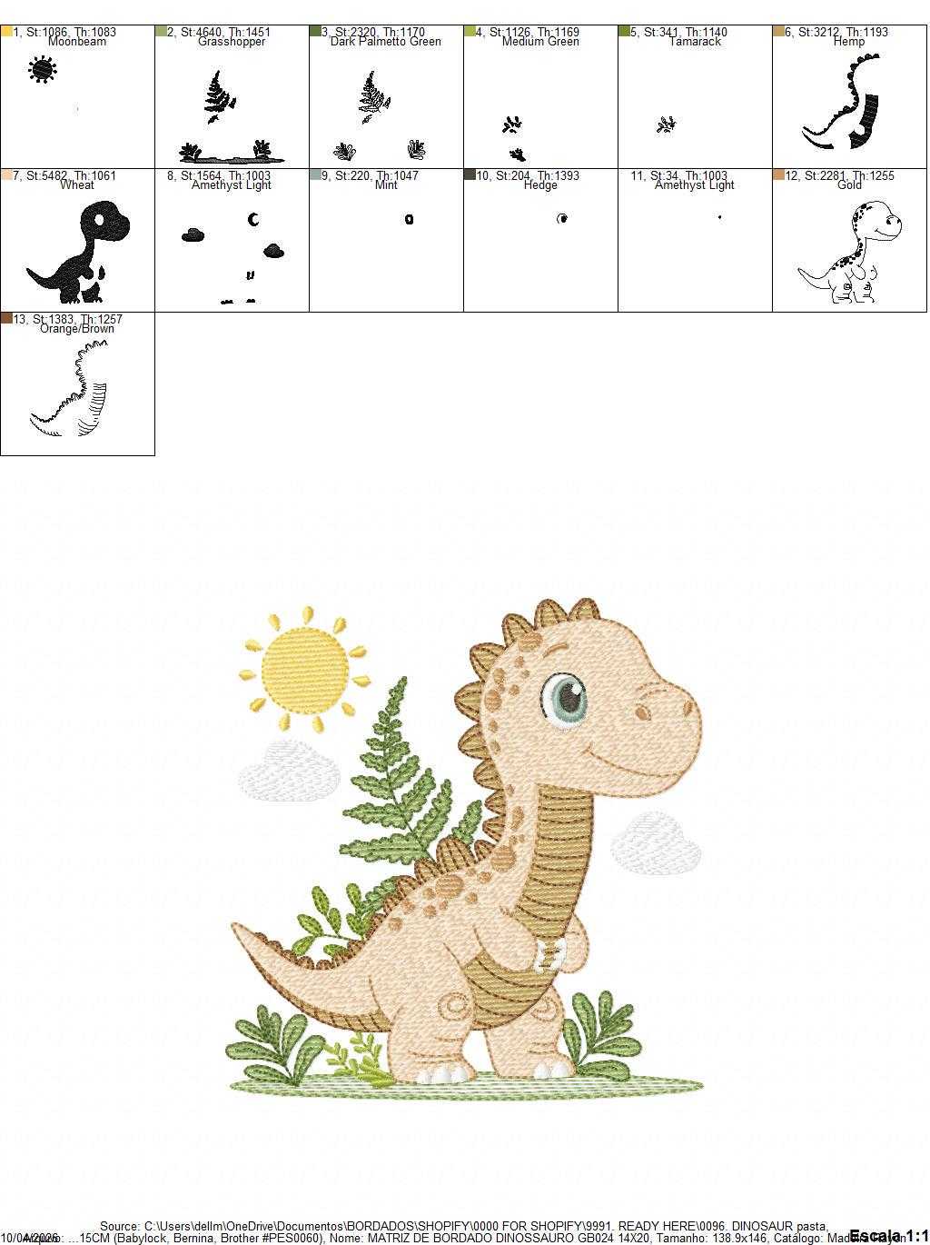 Dinosaur embroidery designs - Dino embroidery design machine embroidery pattern - instant download - Tyrannosaurus embroidery file T rex pes (Copy) Marcia Embroidery