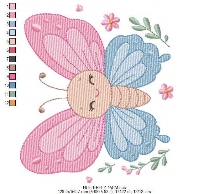 Mini Butterfly embroidery design - Delicate small butterfly machine embroidery pattern - Mini embroidery file - Instant digital download pes (Copy) Marcia Embroidery