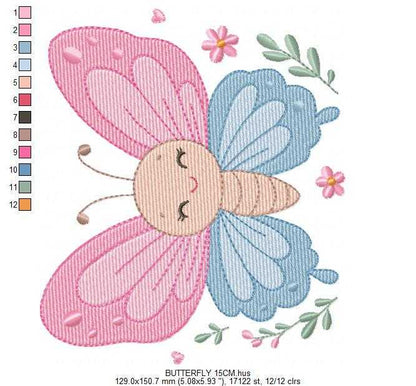 Mini Butterfly embroidery design - Delicate small butterfly machine embroidery pattern - Mini embroidery file - Instant digital download pes (Copy) Marcia Embroidery