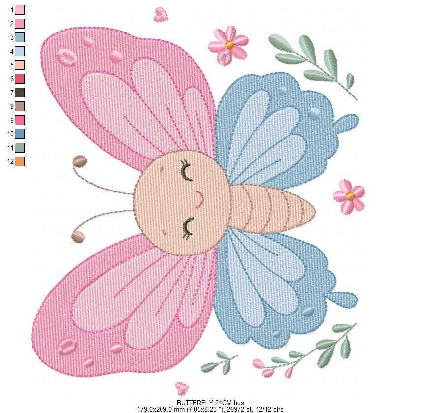 Mini Butterfly embroidery design - Delicate small butterfly machine embroidery pattern - Mini embroidery file - Instant digital download pes (Copy) Marcia Embroidery