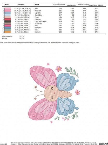 Mini Butterfly embroidery design - Delicate small butterfly machine embroidery pattern - Mini embroidery file - Instant digital download pes (Copy) Marcia Embroidery