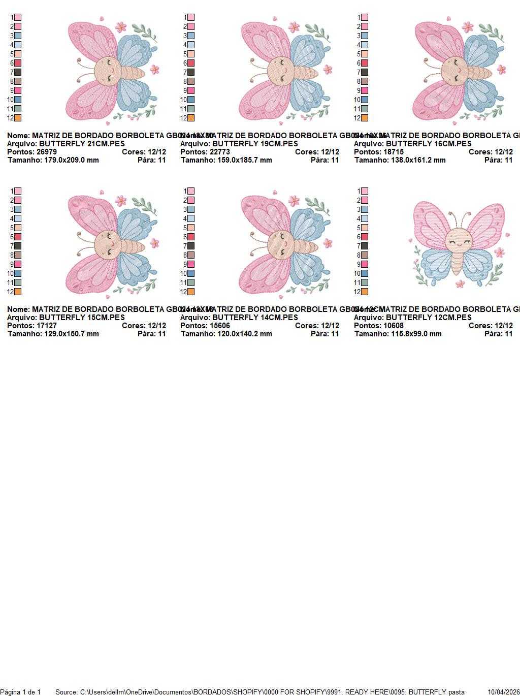 Mini Butterfly embroidery design - Delicate small butterfly machine embroidery pattern - Mini embroidery file - Instant digital download pes (Copy) Marcia Embroidery