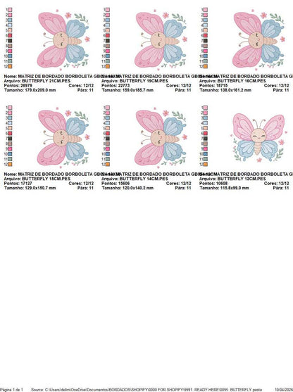 Mini Butterfly embroidery design - Delicate small butterfly machine embroidery pattern - Mini embroidery file - Instant digital download pes (Copy) Marcia Embroidery