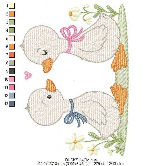 Duck embroidery design - Baby boy duck with mama machine embroidery pattern - Swimming duck file - Instant digital download pes jef dst hus (Copy) Marcia Embroidery