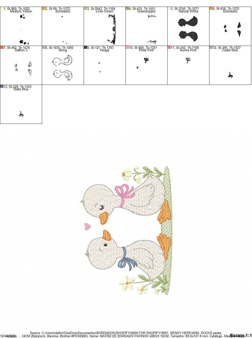 Duck embroidery design - Baby boy duck with mama machine embroidery pattern - Swimming duck file - Instant digital download pes jef dst hus (Copy) Marcia Embroidery