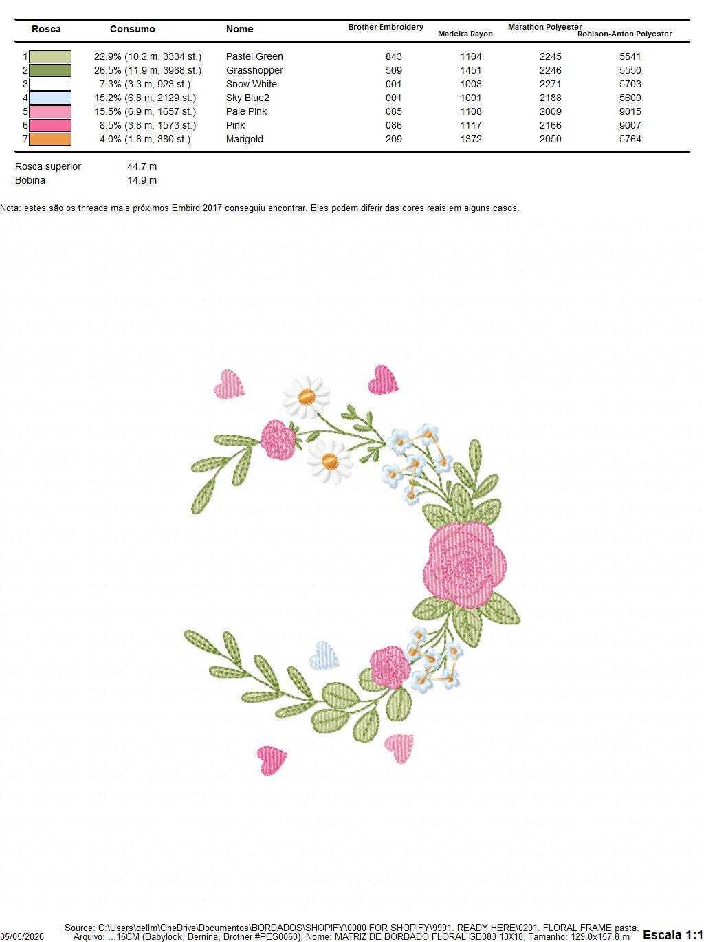 Monogram Floral Frame embroidery designs - Roses Frame machine embroidery pattern - Floral wreath garland file - Instant download pes jef (Copy) Marcia Embroidery