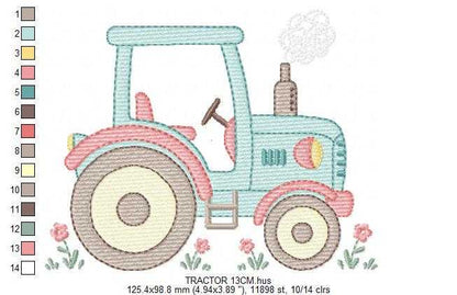 Farm Tractor embroidery designs - Ranch Pickup Truck with duck machine embroidery pattern - Baby boy file - Instant digital download pes jef (Copy) Marcia Embroidery