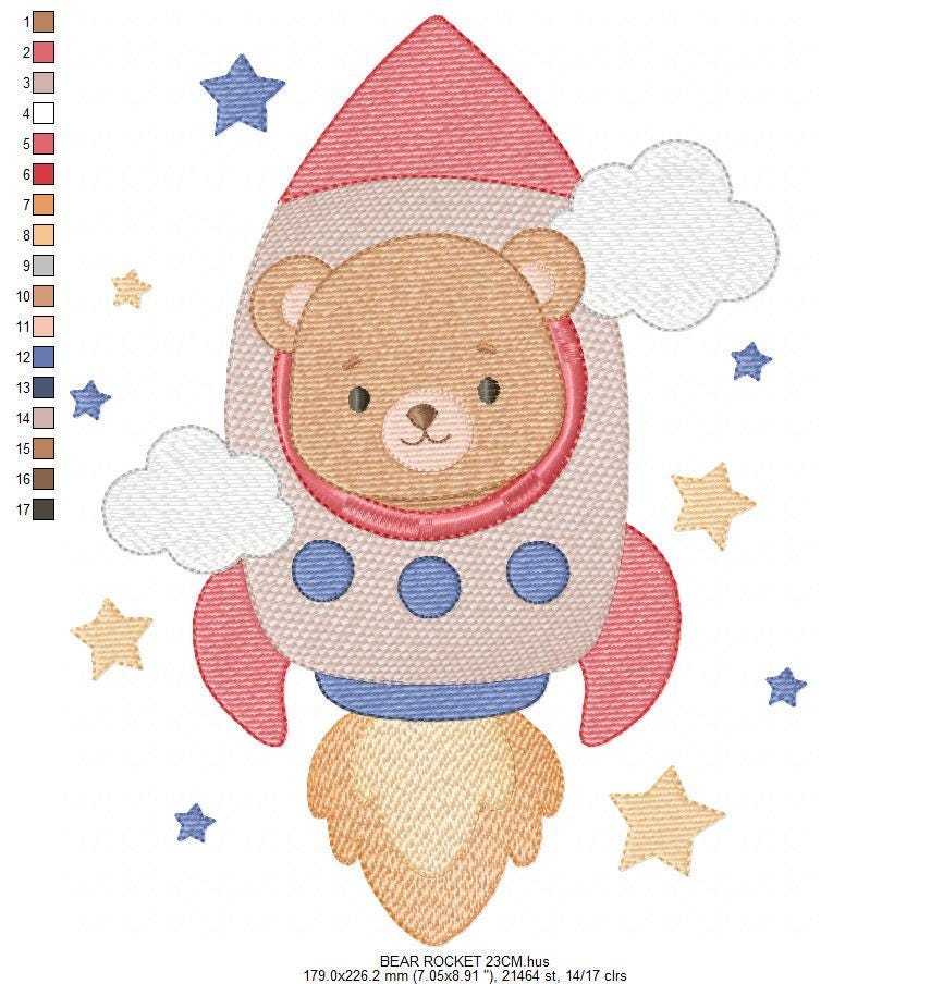 Space Rocket embroidery designs - Rocket with stars machine embroidery pattern - Baby Boy file - Instant digital download pes jef dst (Copy) Marcia Embroidery