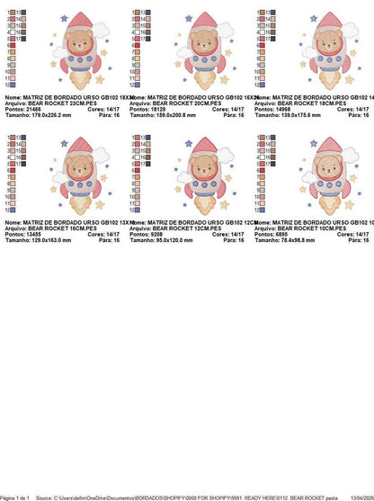 Space Rocket embroidery designs - Rocket with stars machine embroidery pattern - Baby Boy file - Instant digital download pes jef dst (Copy) Marcia Embroidery