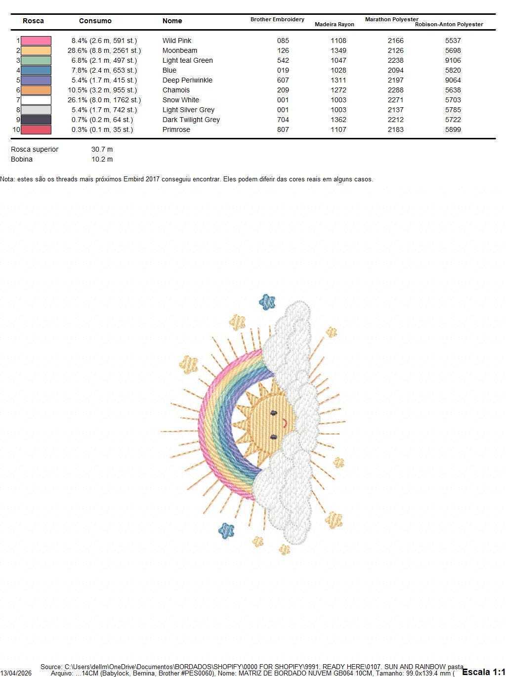 Rainbow embroidery design - Sun embroidery designs machine embroidery pattern - sky embroidery file - kid embroidery rainbow pes download (Copy) Marcia Embroidery