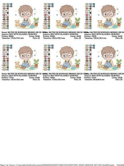 Girl with glasses embroidery designs - Teenager embroidery design machine embroidery pattern - Girl with wavy hair embroidery file download (Copy) Marcia Embroidery