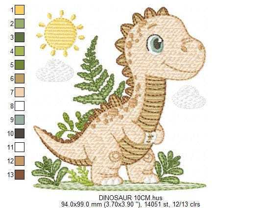 Dinosaur embroidery designs - Dino embroidery design machine embroidery pattern - instant download - Tyrannosaurus embroidery file T rex pes (Copy) Marcia Embroidery