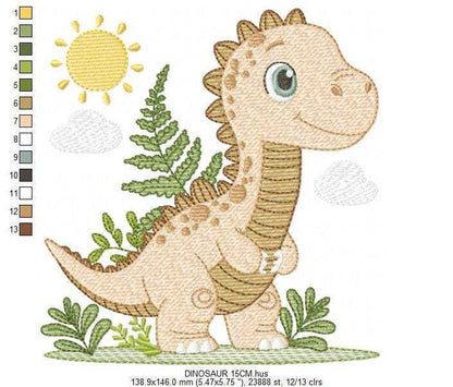 Dinosaur embroidery designs - Dino embroidery design machine embroidery pattern - instant download - Tyrannosaurus embroidery file T rex pes (Copy) Marcia Embroidery