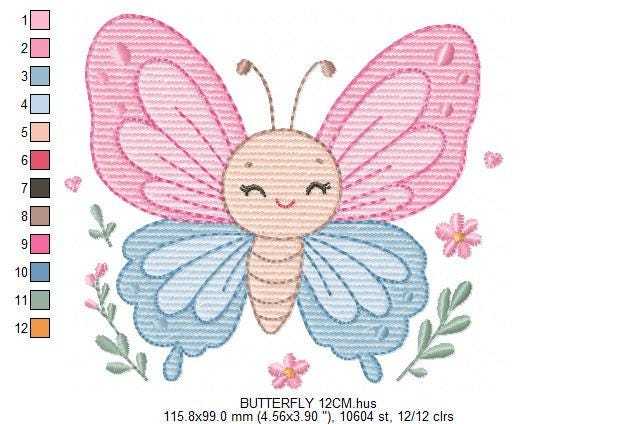 Mini Butterfly embroidery design - Delicate small butterfly machine embroidery pattern - Mini embroidery file - Instant digital download pes (Copy) Marcia Embroidery
