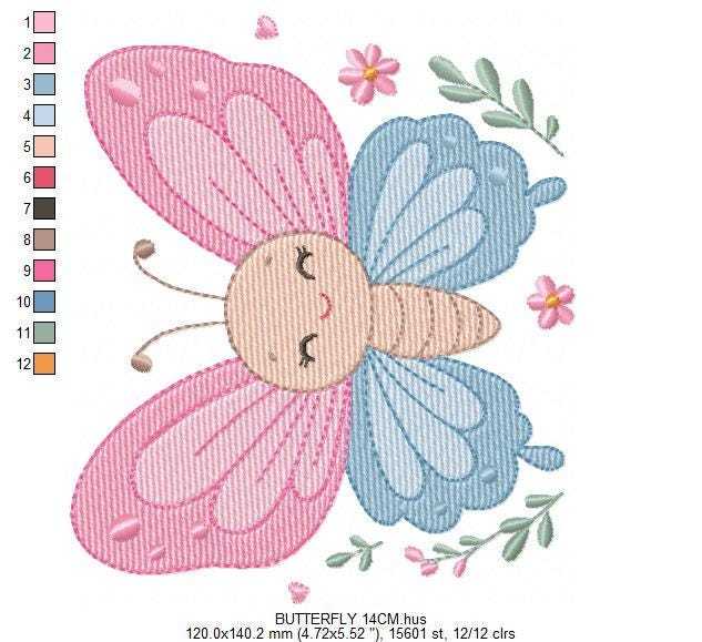 Mini Butterfly embroidery design - Delicate small butterfly machine embroidery pattern - Mini embroidery file - Instant digital download pes (Copy) Marcia Embroidery