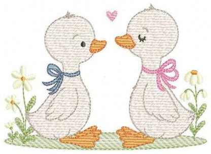 Duck embroidery design - Baby boy duck with mama machine embroidery pattern - Swimming duck file - Instant digital download pes jef dst hus (Copy) Marcia Embroidery